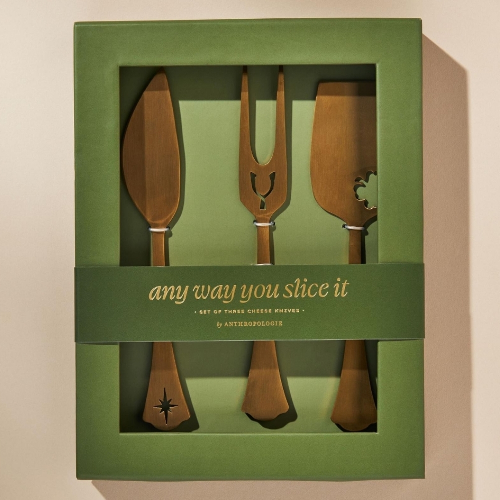 Anthropologie - NWT Everly Cheese Knives, Gold